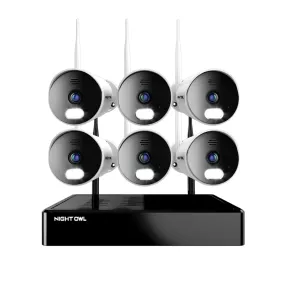 10 Channel 4K Bluetooth Wi-Fi NVR with 1TB Hard Drive and 6 Wi-Fi IP 1080p Spotlight Cameras with 2-Way Audio and Audio Alerts and Sirens