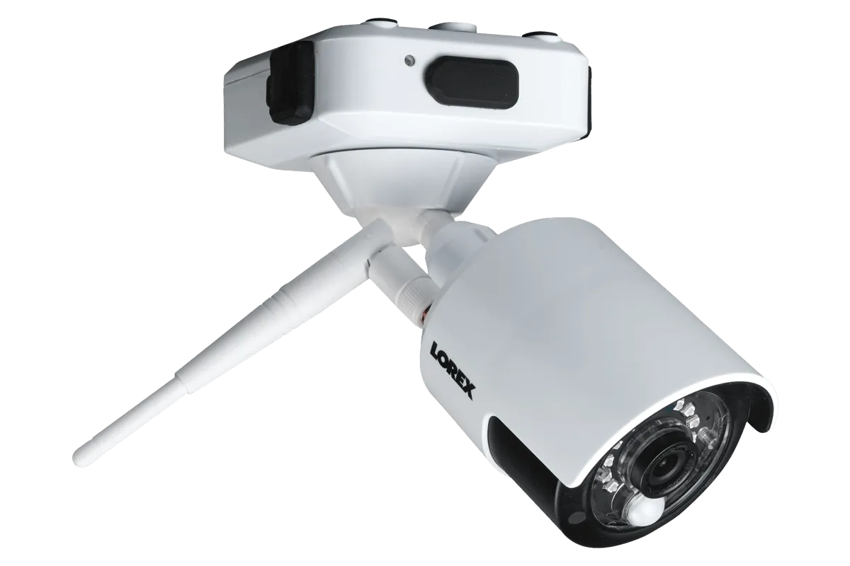 1080p Wire Free Camera System, featuring 6 Battery Powered White Outdoor Cameras and 16GB DVR