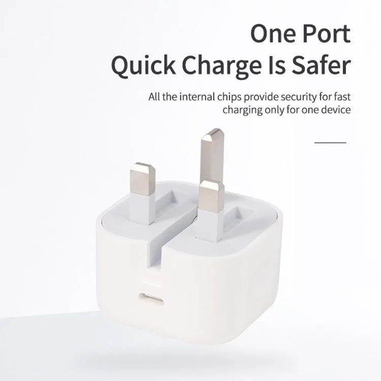 20W PD 3.0 Compact Folding Travel Charger with 2m USB-C Fast Charging Cable Set, UK Plug