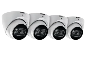 4K Ultra HD Resolution 8MP Outdoor Dome Camera with 150 Night Vision (4-Pack)