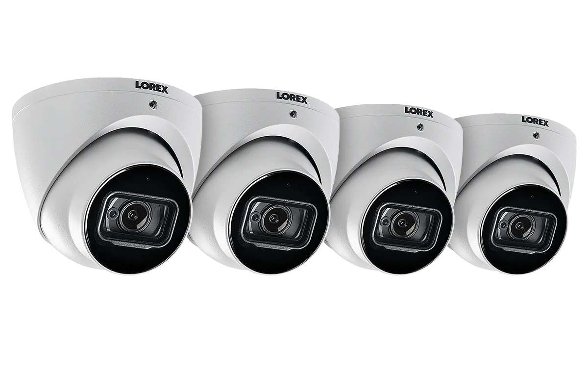 4K Ultra HD Resolution 8MP Outdoor Dome Camera with 150 Night Vision (4-Pack)