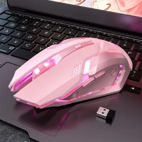 6 Keys Ergonomic Wireless USB Rechargeable Gaming Mouse with Backlight