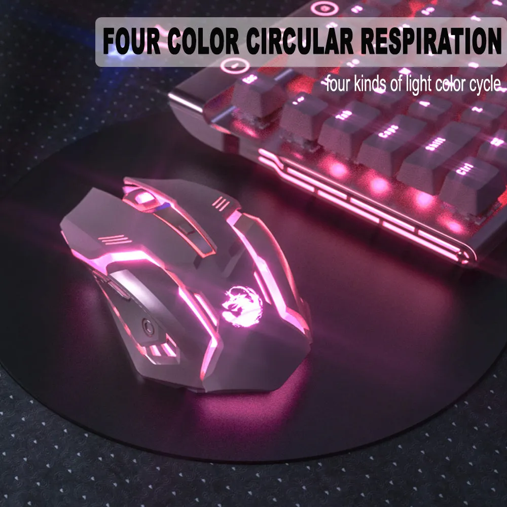 6 Keys Ergonomic Wireless USB Rechargeable Gaming Mouse with Backlight