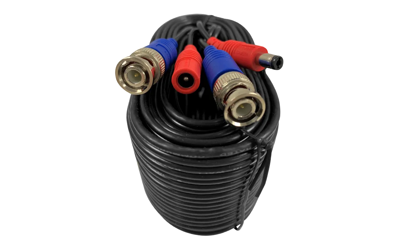 60ft (18m) 4K RG59 Power Cable for Analog Cameras