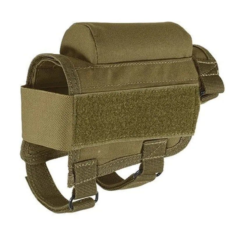 Adjustable Outdoor Tactical Butt Stock Rifle Cheek Rest Pouch Bullet Holder Nylon Riser Pad Ammo Cartridges Bag