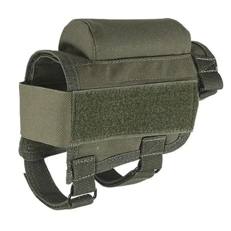 Adjustable Outdoor Tactical Butt Stock Rifle Cheek Rest Pouch Bullet Holder Nylon Riser Pad Ammo Cartridges Bag