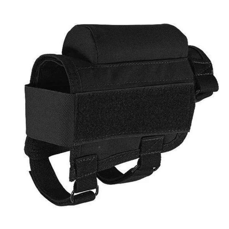 Adjustable Outdoor Tactical Butt Stock Rifle Cheek Rest Pouch Bullet Holder Nylon Riser Pad Ammo Cartridges Bag