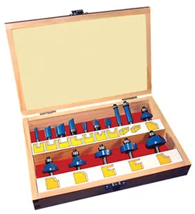 ALFA Tools RB75163 15PC .MULTI-PURPOSE ROUTER BIT SET 1/pack