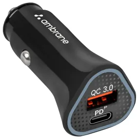 Ambrane Impulz C11 C2C 38W Dual Port QC & PD Car Charger