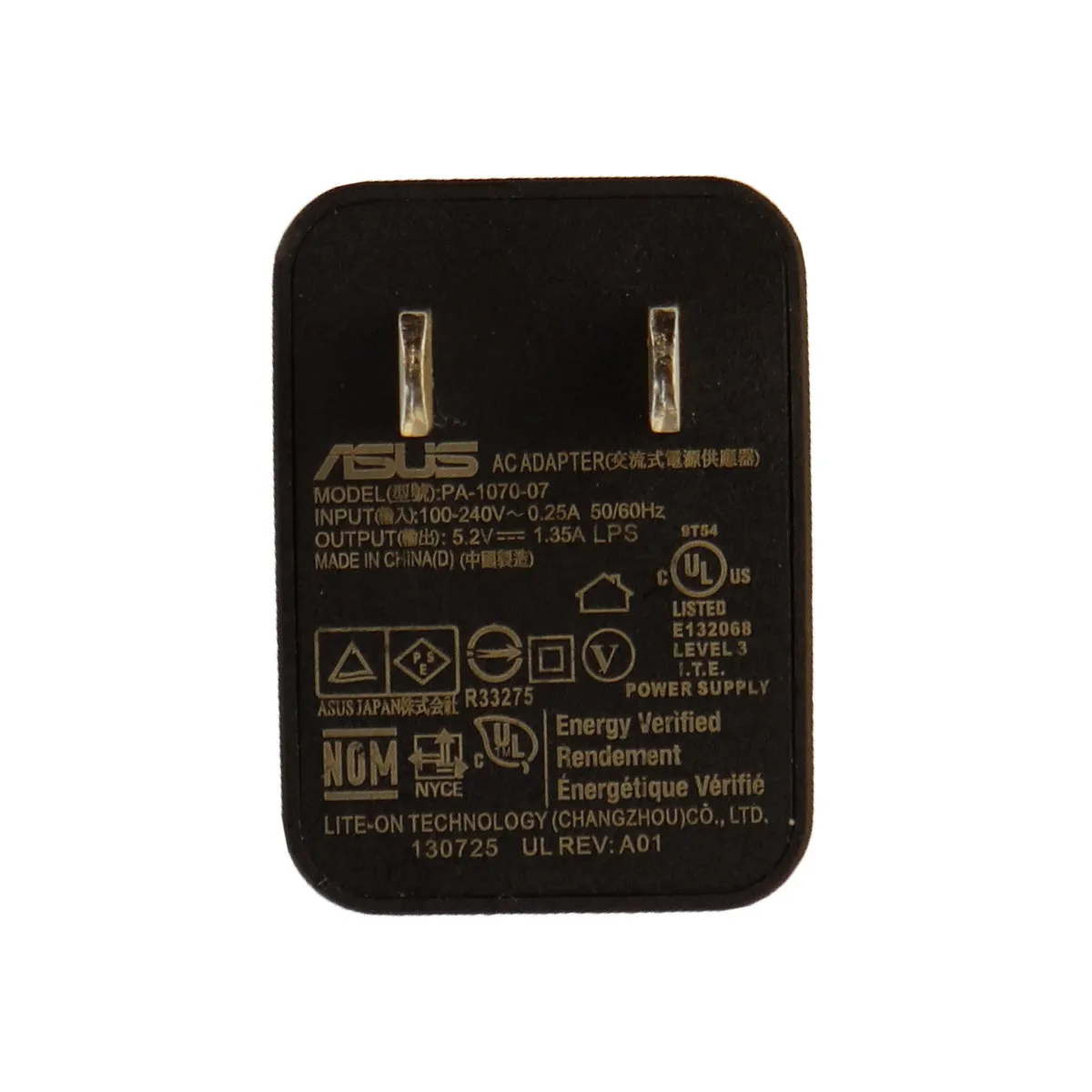 ASUS ( PA - 1070 - 07 ) 5V 1.35A Wall Adapter for USB Devices - Black