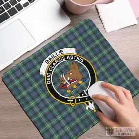 Baillie Ancient Tartan Mouse Pad with Family Crest