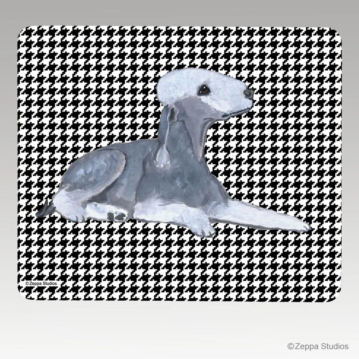 Bedlington Terrier Houndstooth Mouse Pad