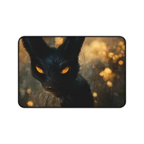 Black and Orange Kitty Desk Mat