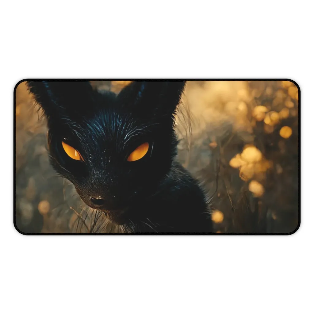 Black and Orange Kitty Desk Mat