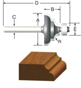 Bosch 23152 Carbide Tipped Router Bit 3/16"