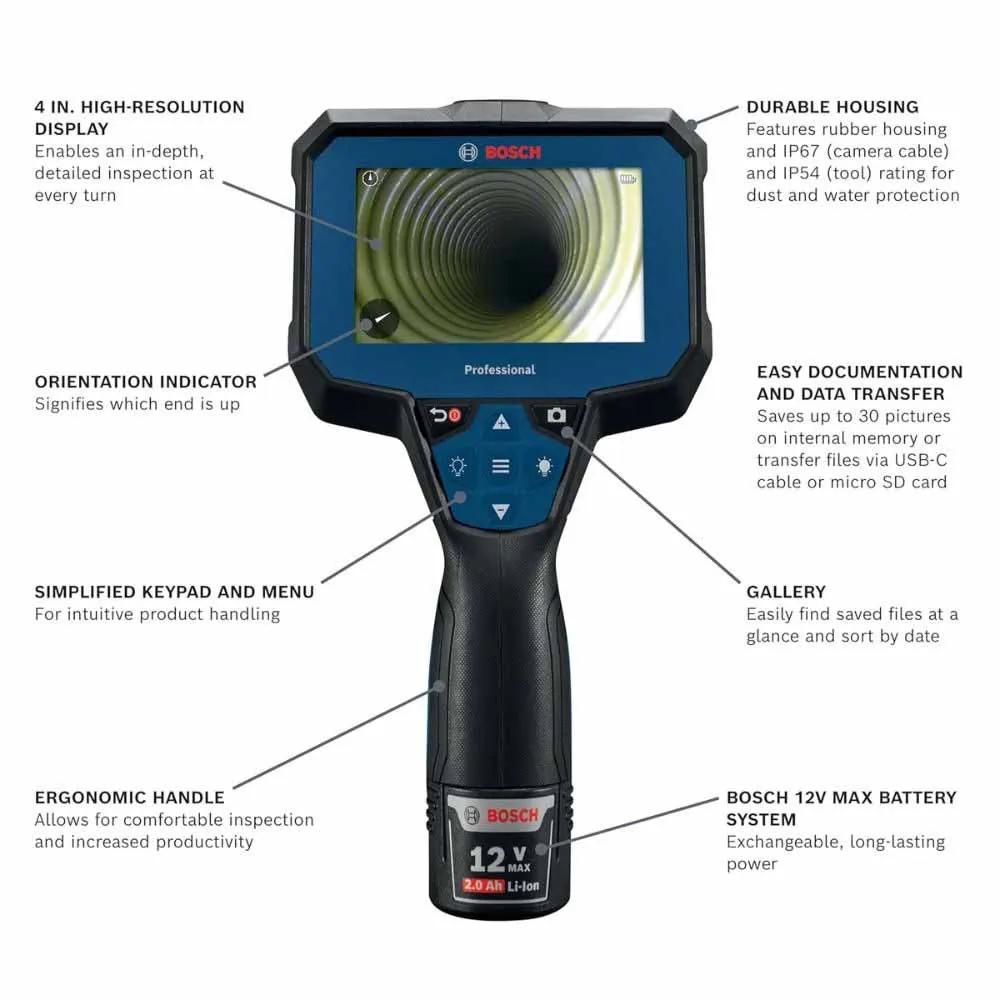 Bosch GIC4-23C 12V Connected 5 Ft. Handheld Inspection Camera