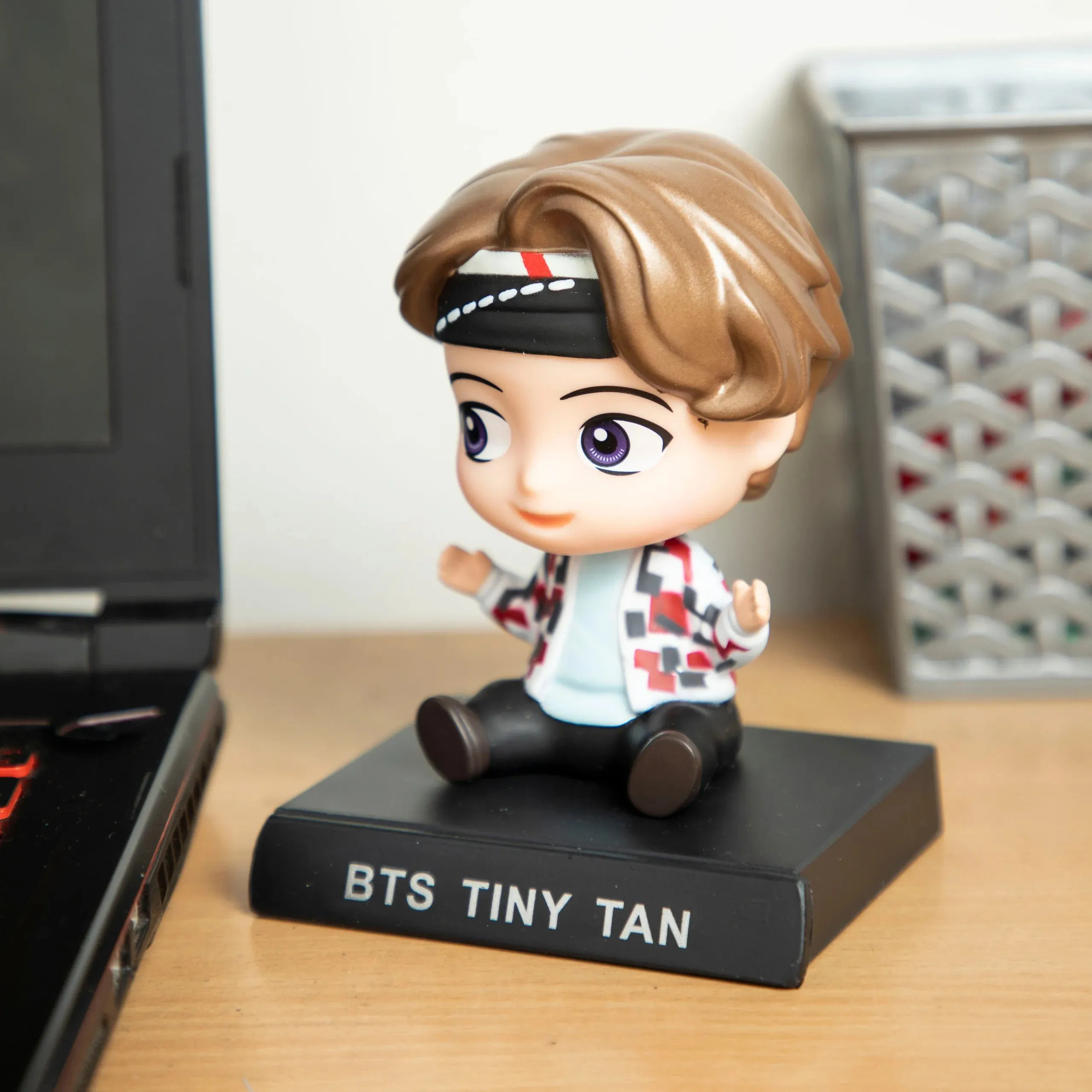 BTS V Bobblehead With Mobile Holder For Cars, Work Desk |  14.5 Cms |