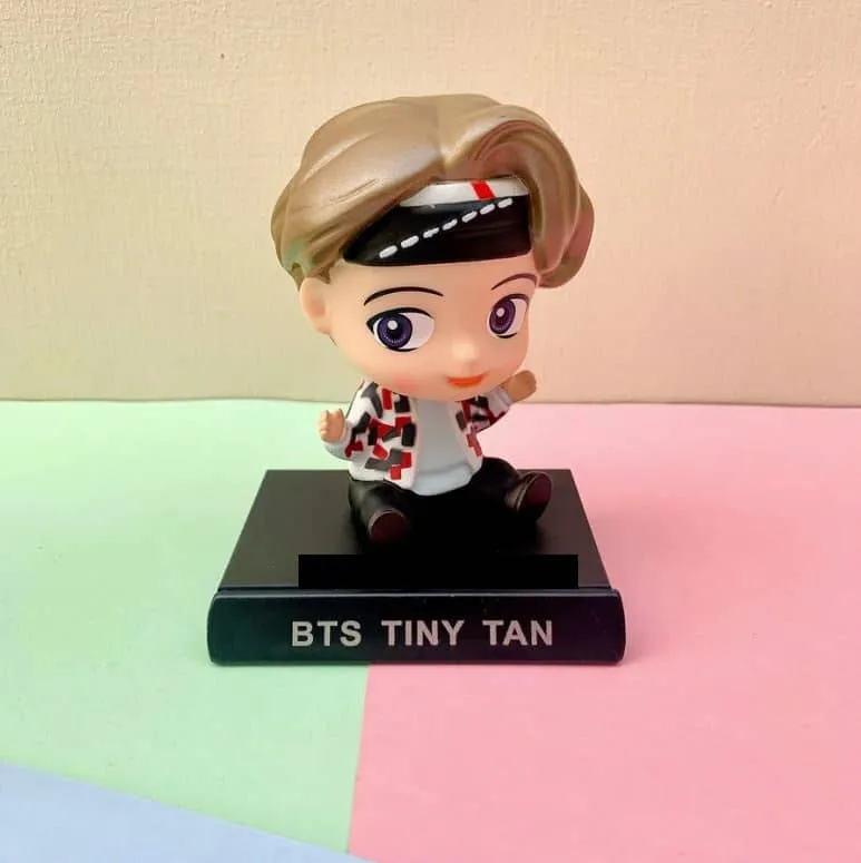 BTS V Bobblehead With Mobile Holder For Cars, Work Desk |  14.5 Cms |