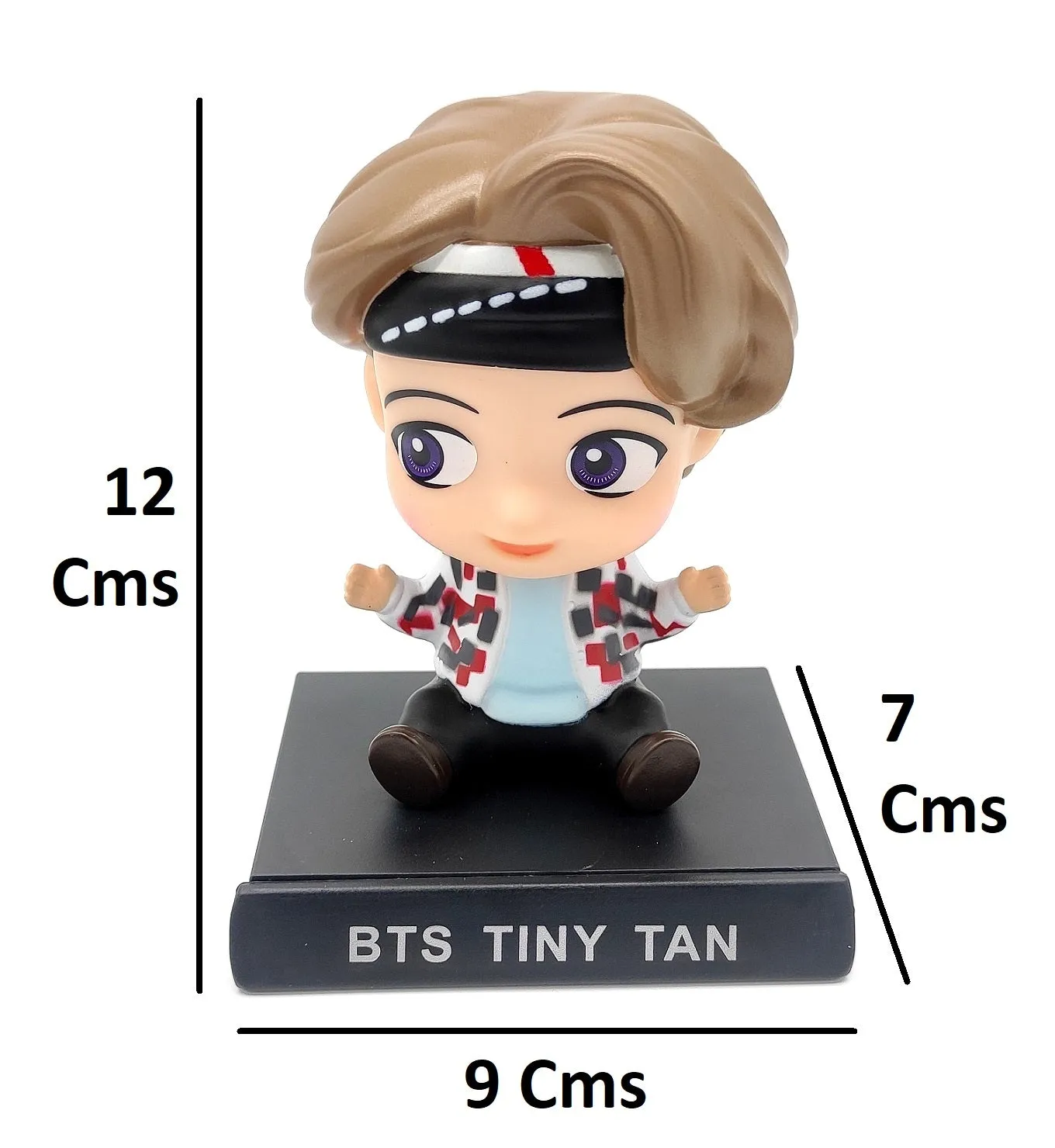 BTS V Bobblehead With Mobile Holder For Cars, Work Desk |  14.5 Cms |