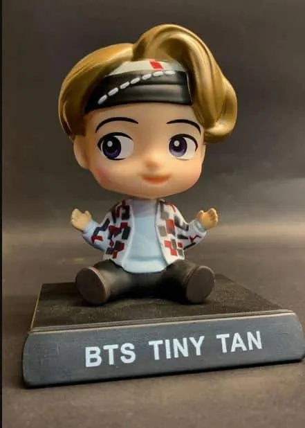 BTS V Bobblehead With Mobile Holder For Cars, Work Desk |  14.5 Cms |