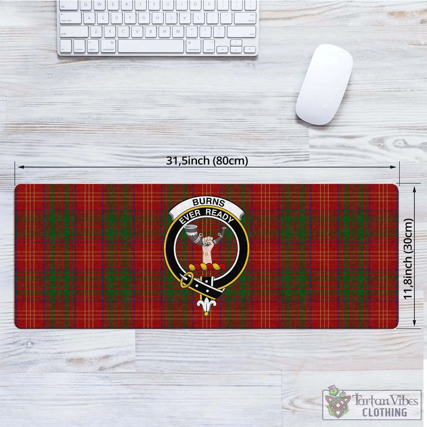 Burns Tartan Mouse Pad with Family Crest