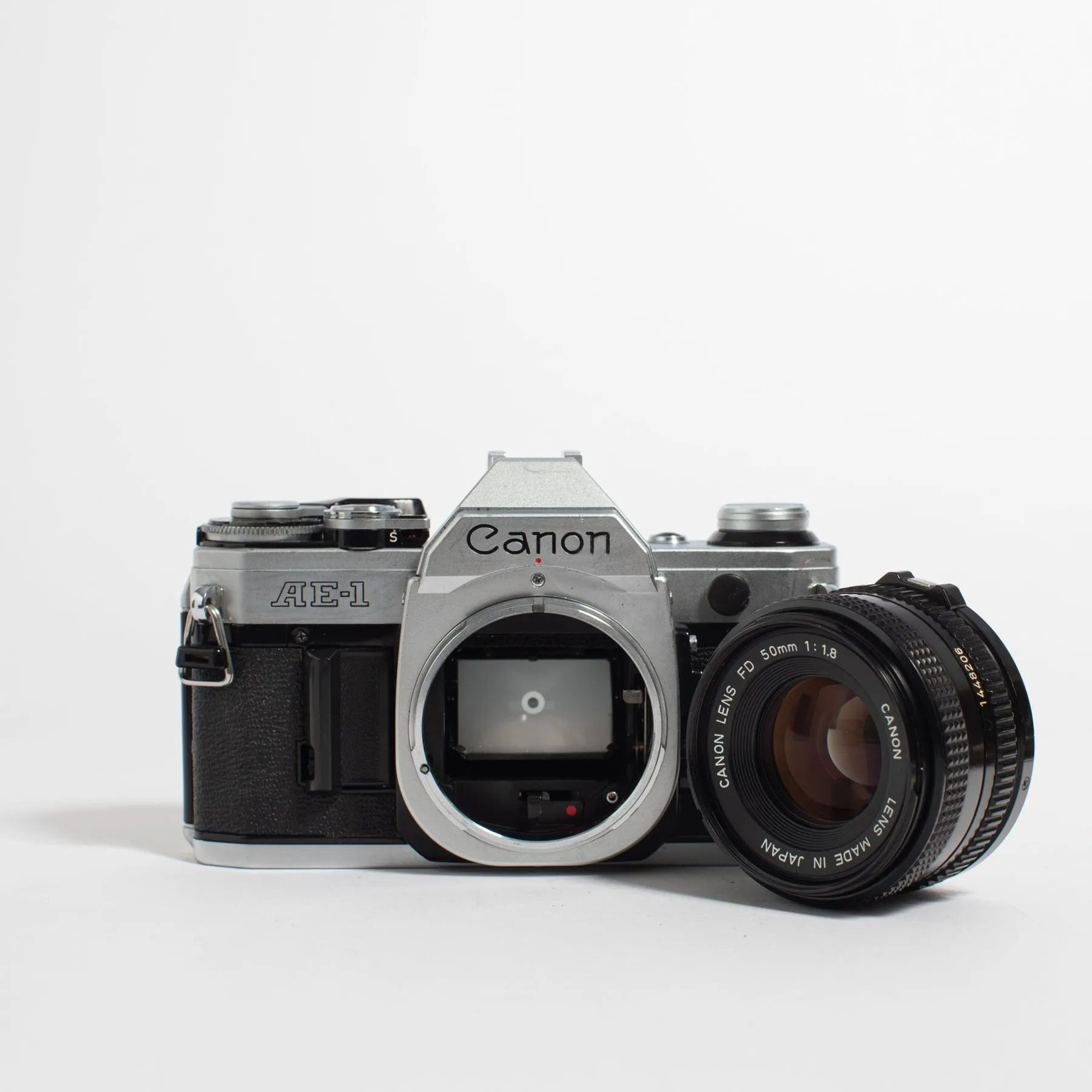 Canon AE-1 w/ 50mm FD f/1.8 body no. 4849142 -- fresh CLA