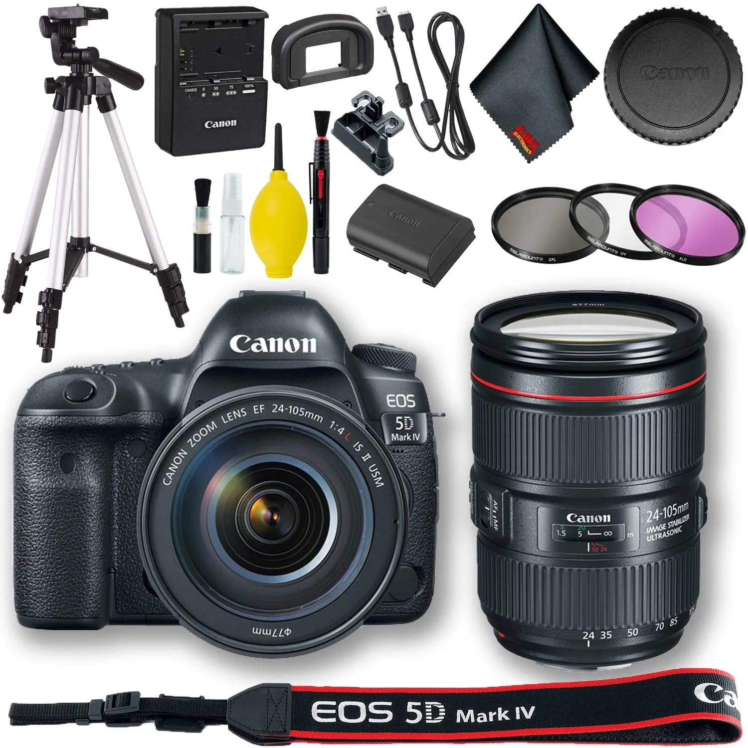 Canon EOS 5D Mark IV DSLR Camera with 24-105mm f/4L II Lens (International Model) Basic Bundle