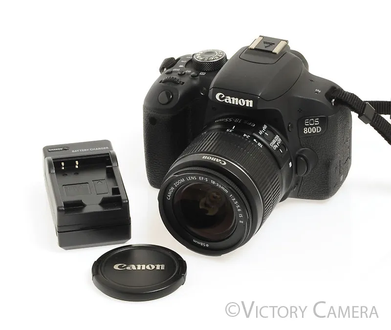 Canon EOS 800D Rebel T7i 24.2MP Digital SLR Camera w/ EF-s 18-55mm Lens [EX ]