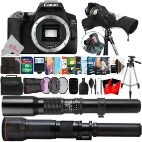 Canon EOS Rebel SL3 24.1 DSLR Camera Black with 18-55mm, 650-1300mm   500mm Lens Accessory Kit