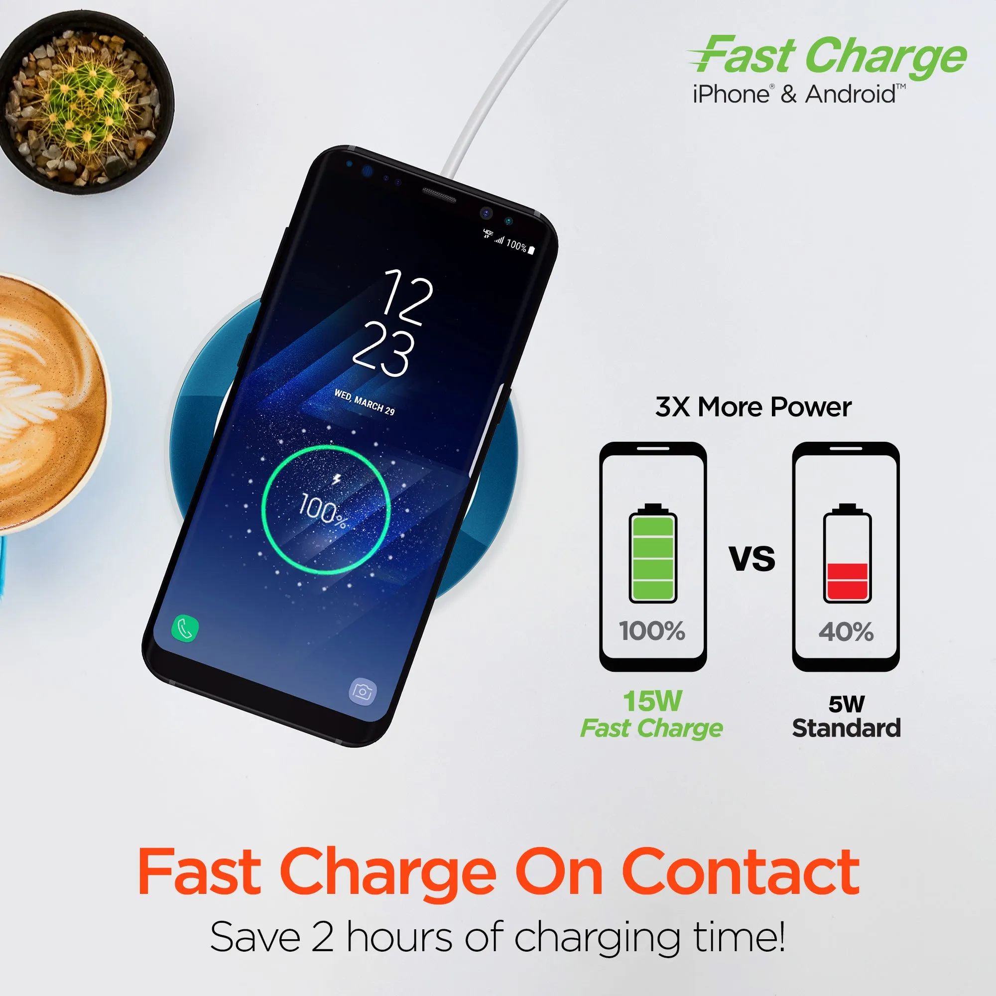 ChargePad Pro 15W Wireless Fast Charger | Blue