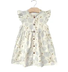 City Mouse Flutter Button Dress-Hydranea