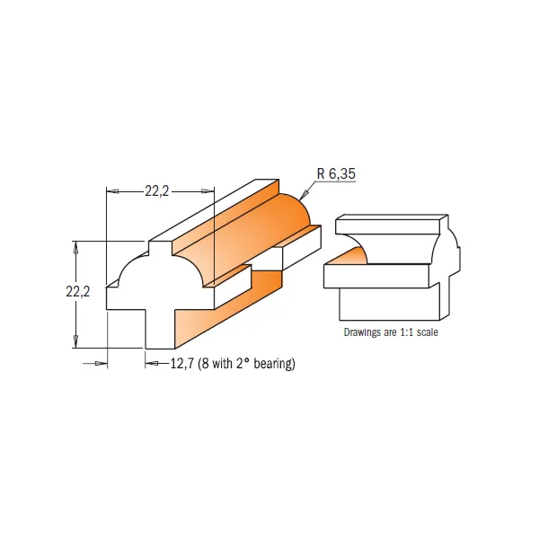 CMT 3 Piece Divided Light Door Carbide Tipped Router Bit Set