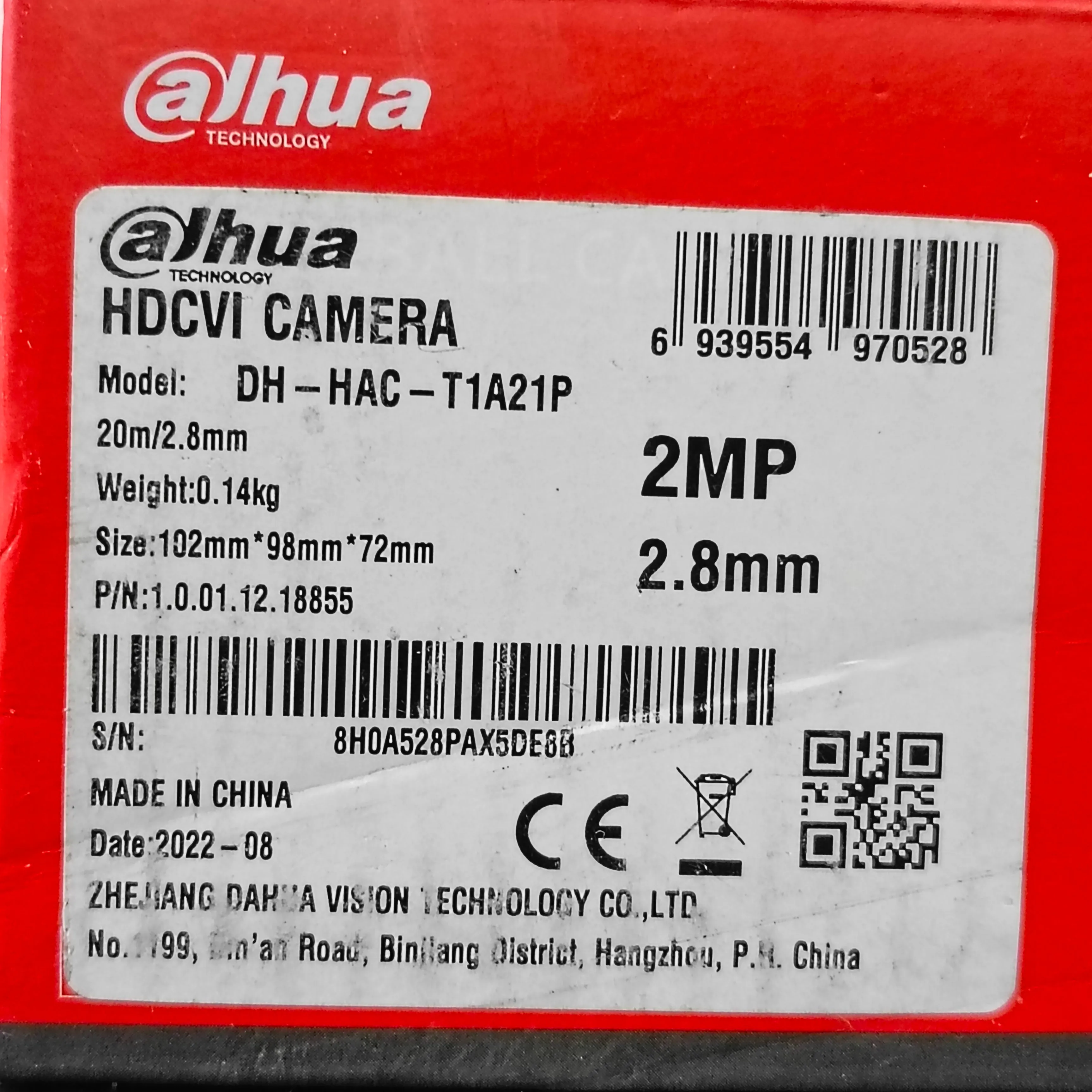 Dahua IR Eyeball HDCVI Color Turret Camera (2.8mm 2MP Lens) - Brand New