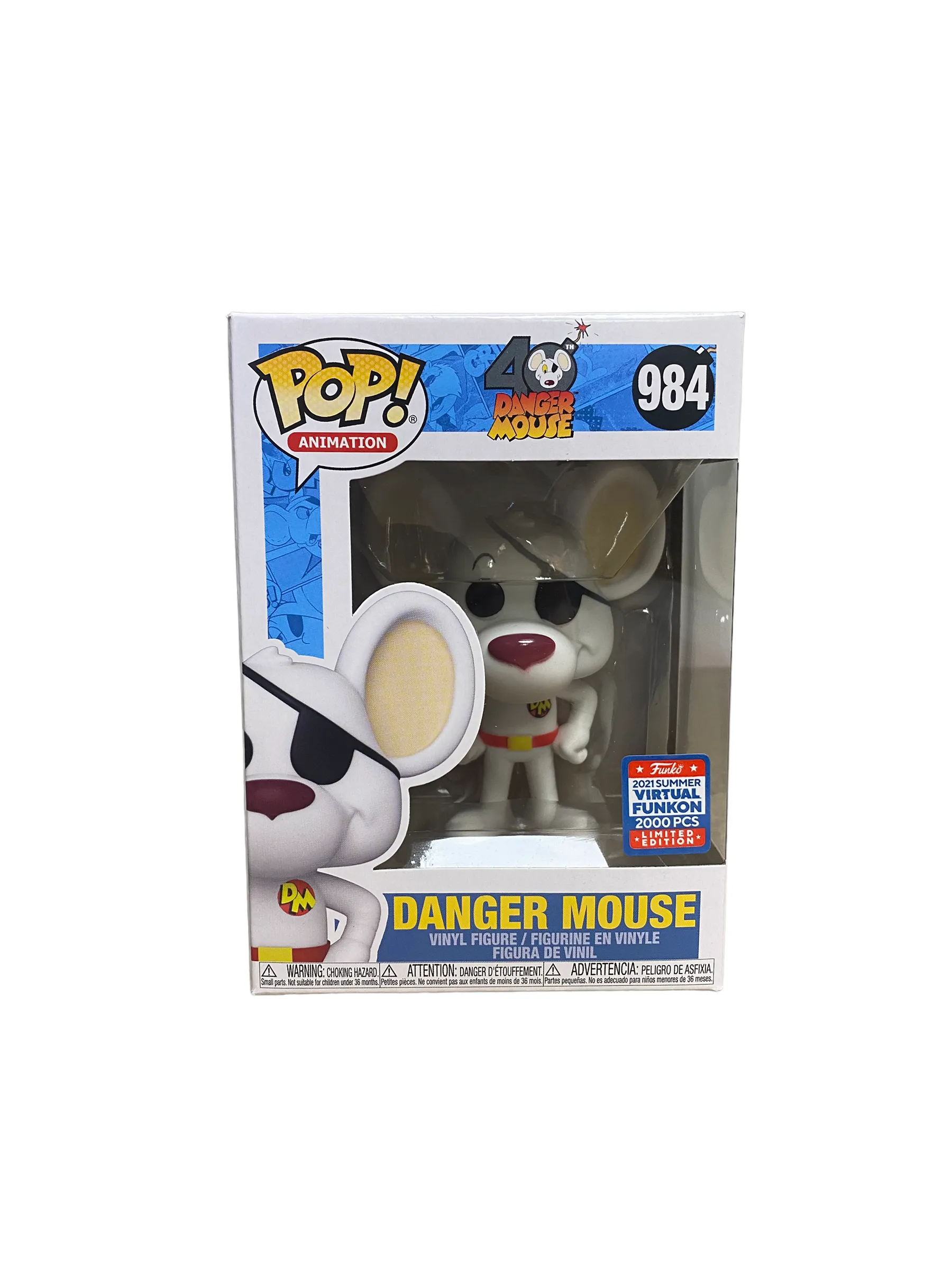 Danger Mouse #984 Funko Pop! - Danger Mouse - Virtual Funkon 2021 Official Convention Exclusive LE2000 Pcs - Condition 9.5/10