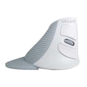 Delux M618GX Wireless Vertical Ergonomic Mouse with 6 Buttons (White)