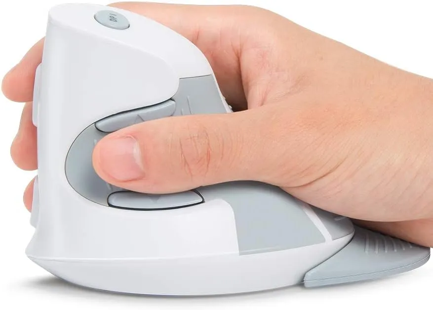 Delux M618GX Wireless Vertical Ergonomic Mouse with 6 Buttons (White)