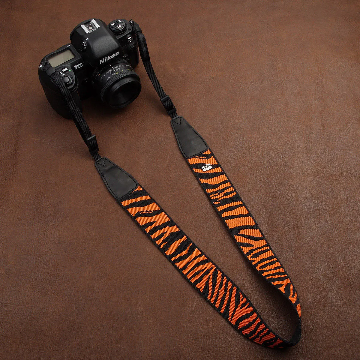 Fashion Orange Cotton Strap Leather DSLR Camera Strap 8269