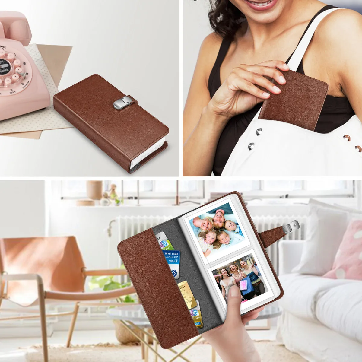 Fintie Wallet Photo Album for 3.4 x 2.8" Film | 64 Pockets