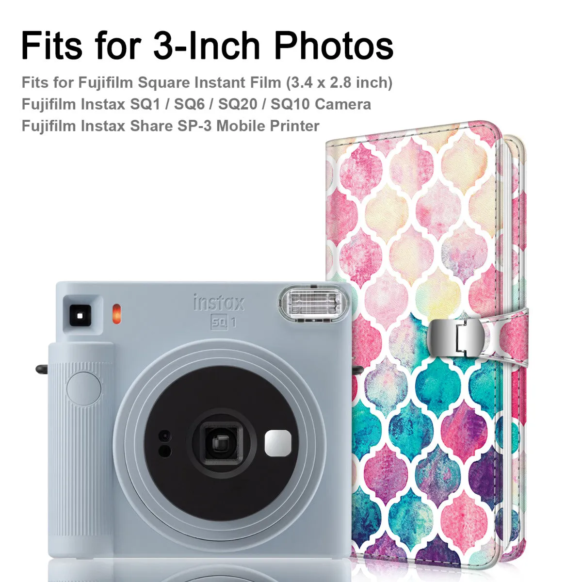 Fintie Wallet Photo Album for 3.4 x 2.8" Film | 64 Pockets