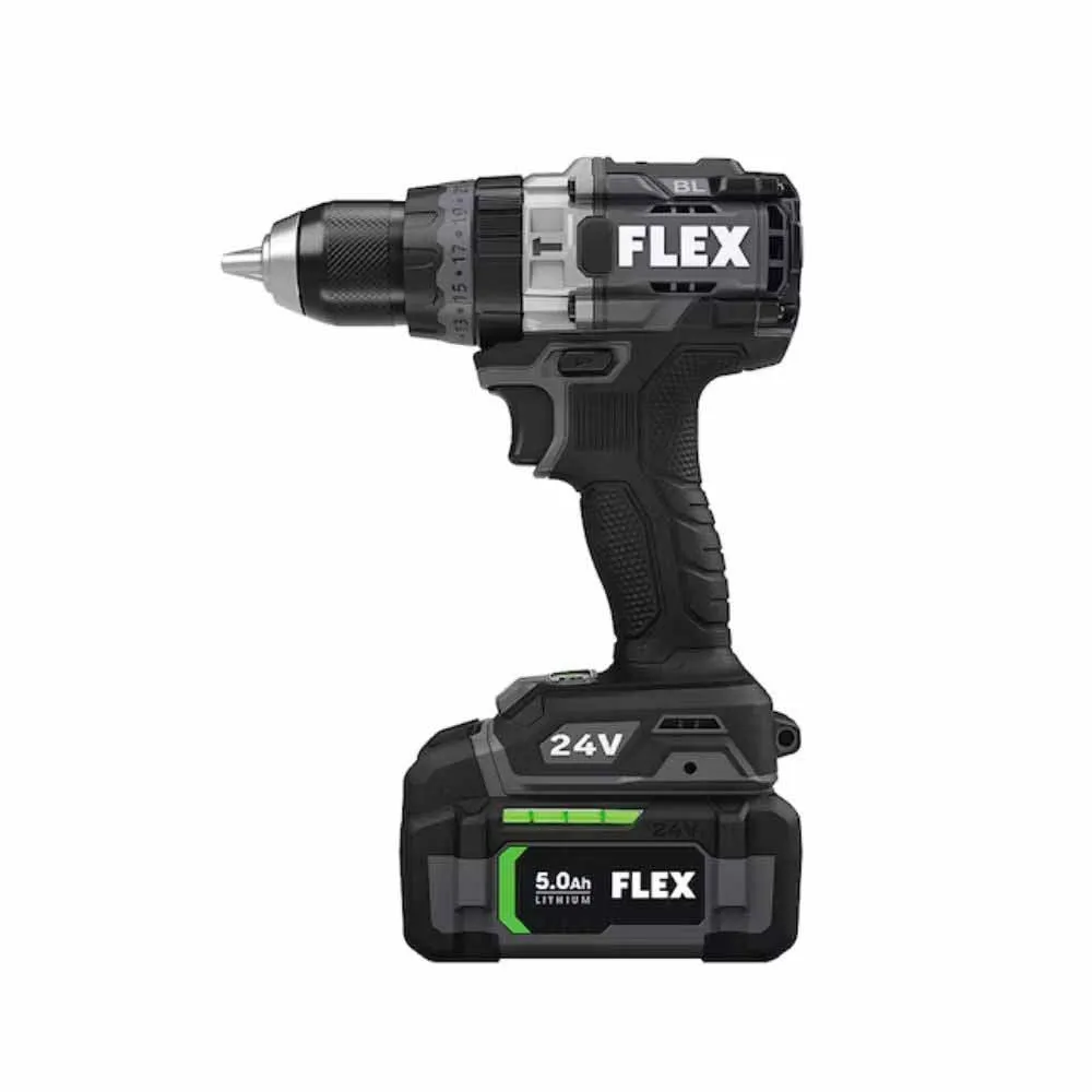 Flex FXM202-2B 24V Brushless 2 Tool Combo Kit Hammer Drill with Turbo Mode and Impact Driver with Quick Eject