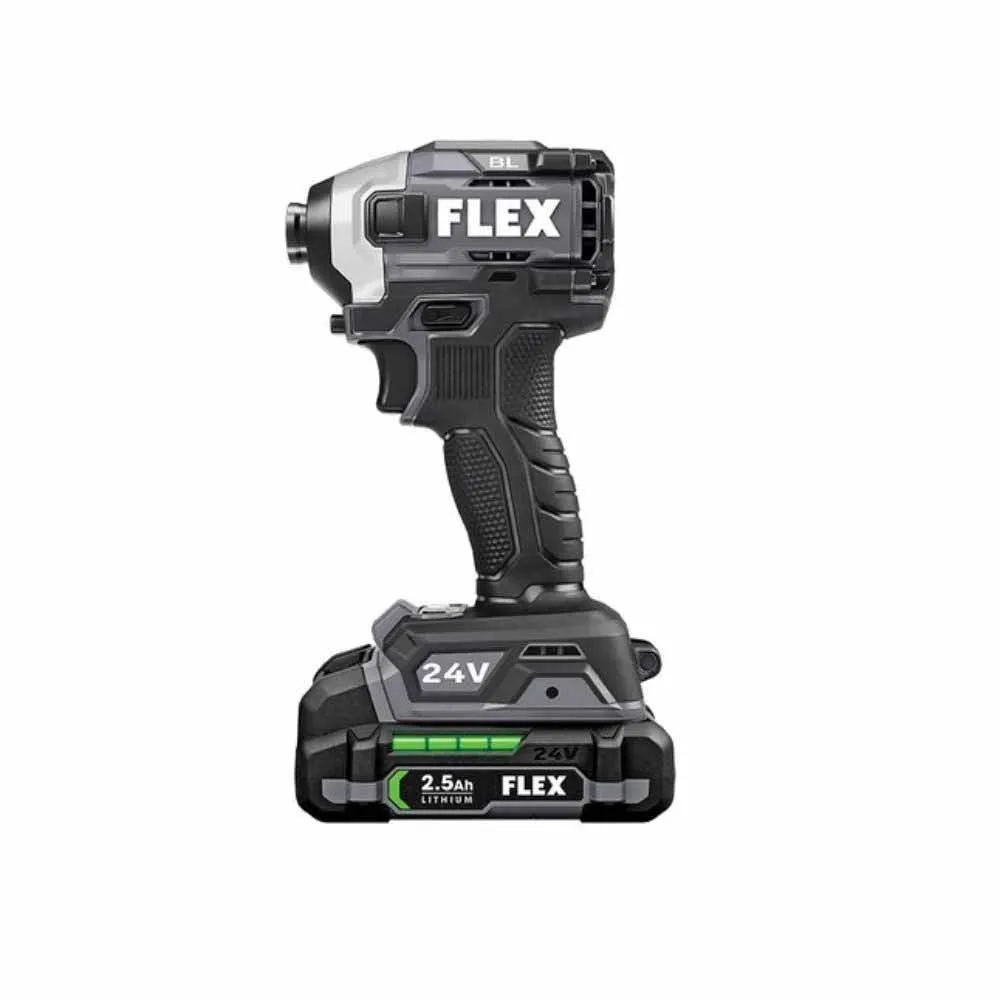 Flex FXM202-2B 24V Brushless 2 Tool Combo Kit Hammer Drill with Turbo Mode and Impact Driver with Quick Eject