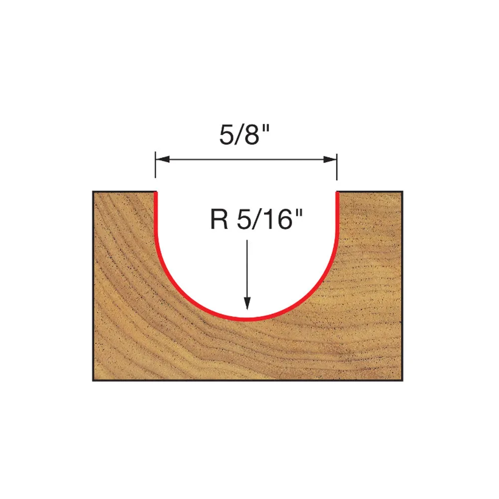 Freud Round Nose Bit 1/4" Shank x 5/16" Radius