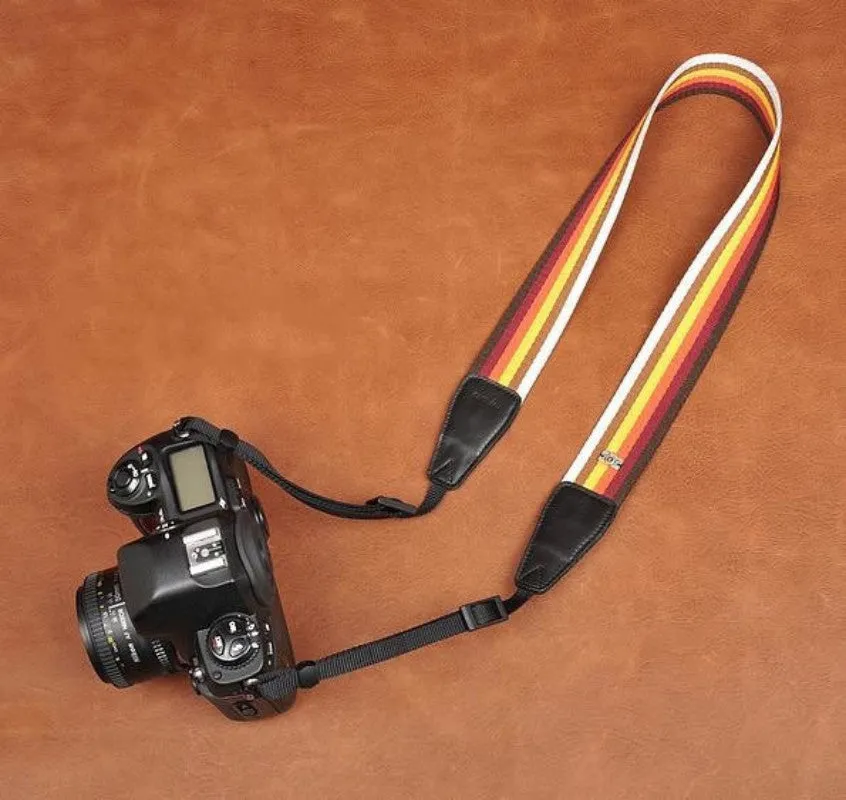 German Wind Rainbow Stripe DSLR Camera Strap For Canon/Nikon 8244