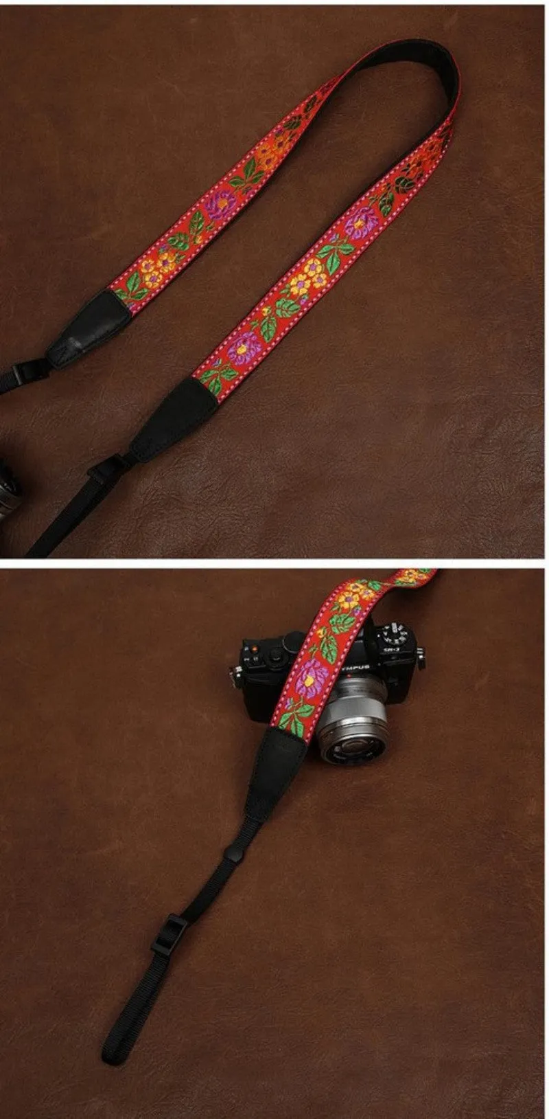 Handmade Leather Camera Strap in Brown-7522