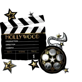 Hollywood Lights Camera Action SuperShape Foil Balloon 76cm x 73cm