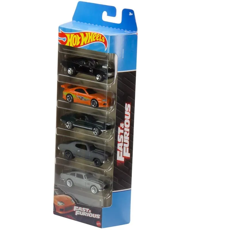 Hot Wheels 5 Car Gift Pack - Fast & Furious Pack of 5 Cars, Limited Edition Collection