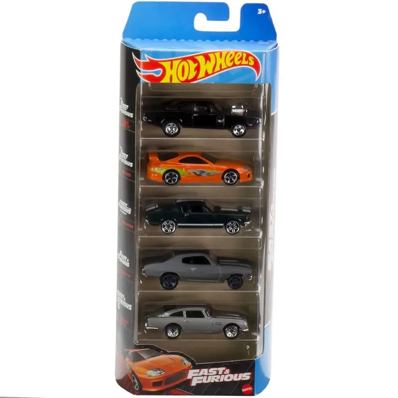 Hot Wheels 5 Car Gift Pack - Fast & Furious Pack of 5 Cars, Limited Edition Collection