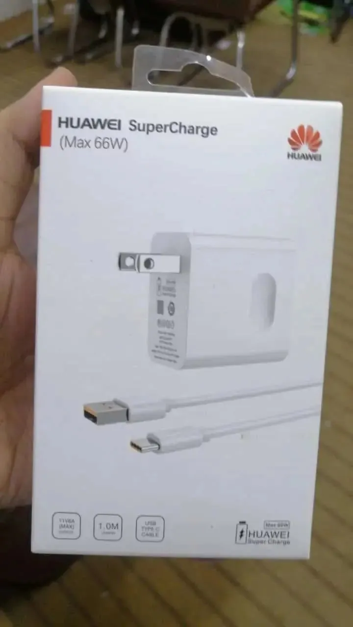 Huawei 66W Super Charger: Rapid Travel Adapter with USB-C Cable