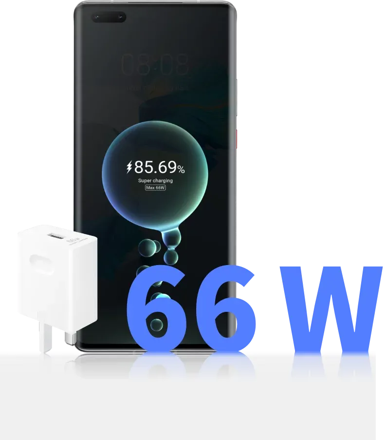 Huawei 66W Super Charger: Rapid Travel Adapter with USB-C Cable