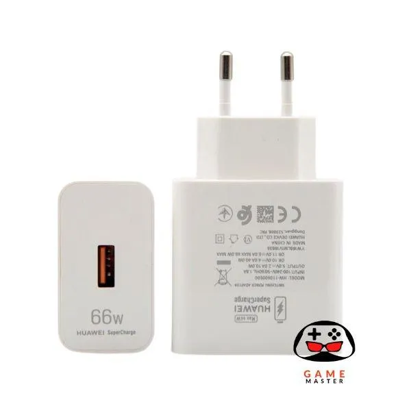 Huawei 66W Super Charger: Rapid Travel Adapter with USB-C Cable